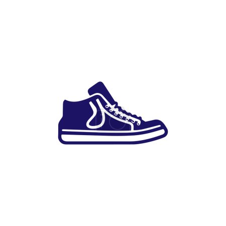 Téléchargez les illustrations : Logo de l'icône de démarrage silhouette de chaussure vectorielle modèle de conception de chaussures de sport sur fond blanc - en licence libre de droit
