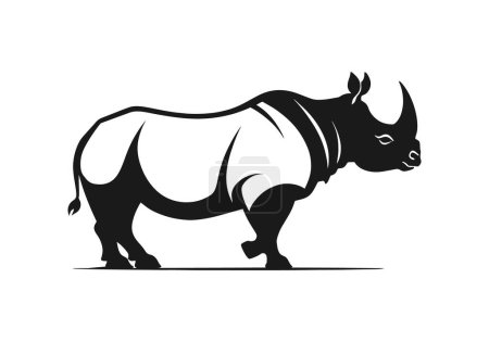 Logo des African Rhino Icon Vector Silhouette isoliertes Design