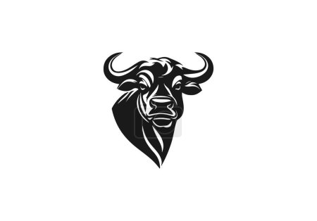 Illustration for Logo of Ox or cow head icon vector silhouette isolated design - Royalty Free Image