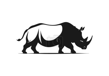 Logo des Rhino-Symbolvektors Silhouette isoliertes Design