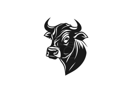 Illustration for Logo of bull or cow head icon vector silhouette isolated design - Royalty Free Image