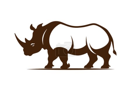 Logo des Rhino-Symbolvektors Silhouette isoliertes Design weißer Hintergrund