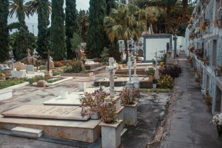 Téléchargez les photos : Vieux cimetière dans la ville méditerranéenne - en image libre de droit