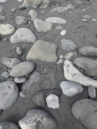 Téléchargez les photos : Gros plan de pierres sur la plage à l'océan - en image libre de droit