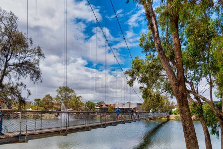 Photo for Northam, WA - Australia 11-15-2020 Stretching across the Avon River in Northam, the Suspension Bridge is one of the longest pedestrian bridges in Australia. - Royalty Free Image