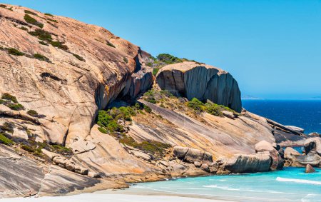 Photo for Firsties Beach, Esperance is a stunning cliff slopes to the sea in this beautiful photographic piece. - Royalty Free Image