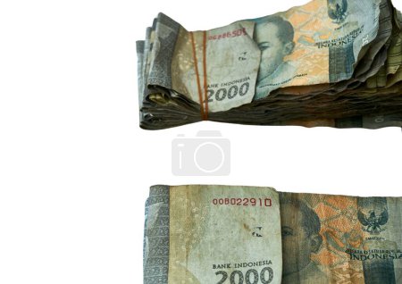 Eine Sammlung verschiedener Arten von indonesischem Geld