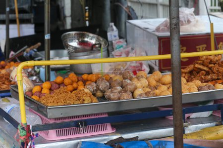 Photo for Closeup of Vietnamese donuts cake sold on the street in the city - Royalty Free Image