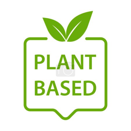 Ilustración de Icono basado en plantas vector comida saludable símbolo placa vegana, signo vegetariano para el diseño gráfico, logotipo, sitio web, medios de comunicación social, aplicación móvil, UI ilustración - Imagen libre de derechos