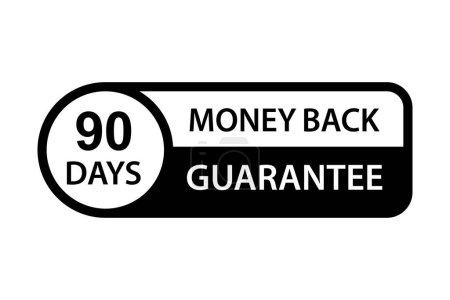 Téléchargez les illustrations : 90 days money back guarantee icon vector for graphic design, logo, website, social media, mobile app, UI illustration - en licence libre de droit