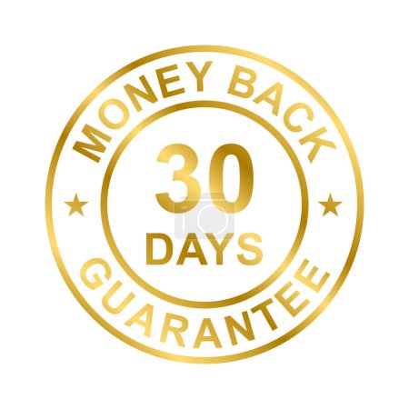 Ilustración de 30 days money back guarantee icon vector for graphic design, logo, website, social media, mobile app, UI illustration - Imagen libre de derechos