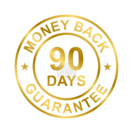 Illustration for 90 days money back guarantee icon vector for graphic design, logo, website, social media, mobile app, UI illustration - Royalty Free Image