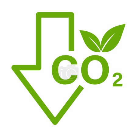Illustration for Reducing CO2 emissions icon vector stop climate change sign for graphic design, logo, website, social media, mobile app, ui illustration - Royalty Free Image
