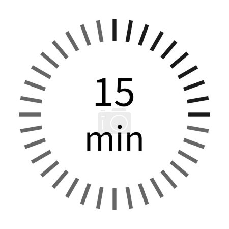 Ilustración de 15 minutos cronómetro digital vector icono para el diseño gráfico, logotipo, sitio web, redes sociales, aplicación móvil, Ilustración de interfaz de usuario - Imagen libre de derechos