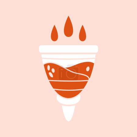 Illustration for Menstrual cup. Vector clip art with female menstrual hygiene device. Women's periods concept. Creative illustration in flat style. For sticker, banner, badge, icon. - Royalty Free Image