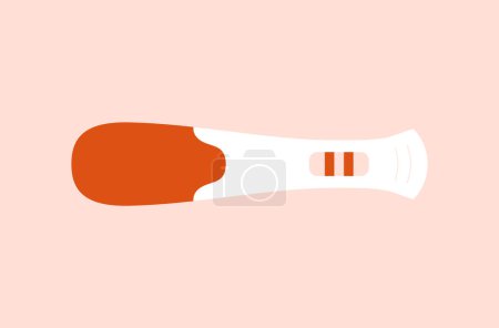 Illustration for Female positive pregnancy test. Flat vector illustration. Modern clip art. - Royalty Free Image