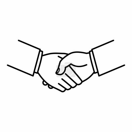 Illustration for Handshake Icon Outline Vector Illustration - Royalty Free Image