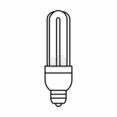Illustration for Flourescent Light Bulb Outline Icon Vector Illustration - Royalty Free Image