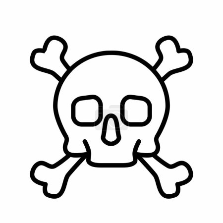 Illustration for Skull And Cross Bones Outline Icon Vector Illustration - Royalty Free Image