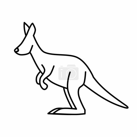 Illustration for Kangaroo Outline Icon Vector Illustration - Royalty Free Image