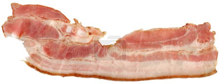 Téléchargez les photos : Boiled Pork Bacon Rasher Isolated on White Background - en image libre de droit