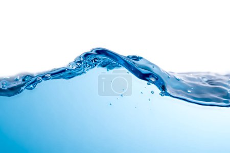 Abstract illustration Clear water surface with ripples and bubbles. beautiful white background. close-up