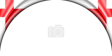 Photo for England flag. 3D illustration with white background space for text or image. Semi-circular space. - Royalty Free Image