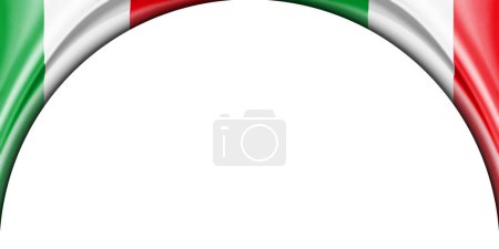 Photo for Italy flag. 3D illustration with white background space for text or image. Semi-circular space. - Royalty Free Image