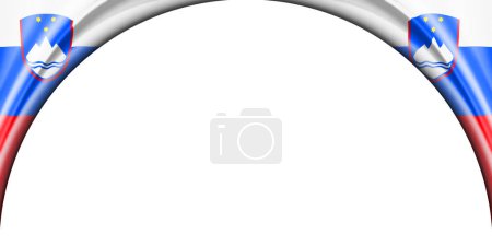 Photo for Abstract illustration. Slovenia flag 2 side. white background space for text or images. Semi-circular space. - Royalty Free Image