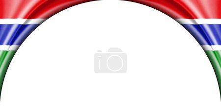 Photo for Abstract illustration. Gambia flag 2 side. white background space for text or images. Semi-circular space. - Royalty Free Image