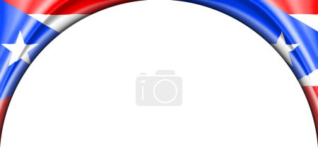 Photo for Abstract illustration. Puerto Rico flag 2 side. white background space for text or images. Semi-circular space. - Royalty Free Image