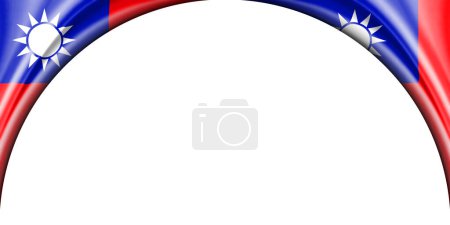 Photo for Abstract illustration. Taiwan flag 2 side. white background space for text or images. Semi-circular space. - Royalty Free Image