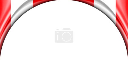 Photo for Abstract illustration. Peru flag 2 side. white background space for text or images. Semi-circular space. - Royalty Free Image