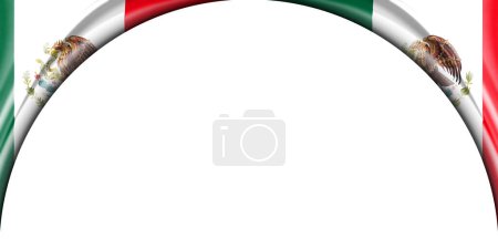 Photo for Abstract illustration. Mexico flag 2 side. white background space for text or images. Semi-circular space. - Royalty Free Image