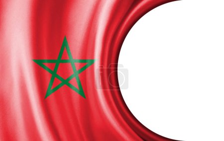 Photo for Abstract illustration, Morocco flag with a semi-circular area White background for text or images. - Royalty Free Image