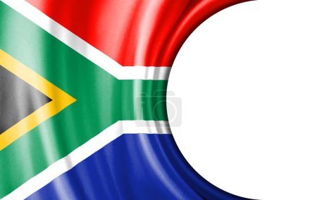 Photo for Abstract illustration, South Africa flag with a semi-circular area White background for text or images. - Royalty Free Image