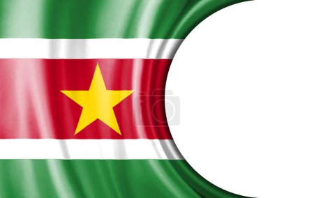 Photo for Abstract illustration, Suriname flag with a semi-circular area White background for text or images. - Royalty Free Image