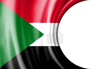 Photo for Abstract illustration, Sudan flag with a semi-circular area White background for text or images. - Royalty Free Image