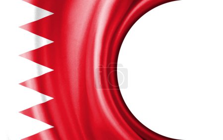 Photo for Abstract illustration, Bahrain flag with a semi-circular area White background for text or images. - Royalty Free Image