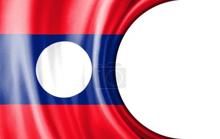 Photo for Abstract illustration, Laos flag with a semi-circular area White background for text or images. - Royalty Free Image