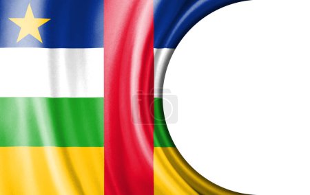 Photo for Abstract illustration, Central African Republic flag with a semi-circular area White background for text or images. - Royalty Free Image