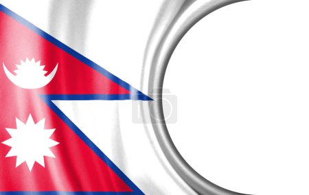 Photo for Abstract illustration, Nepal flag with a semi-circular area White background for text or images. - Royalty Free Image