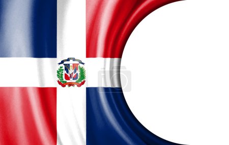 Photo for Abstract illustration, Dominican Republic flag with a semi-circular area White background for text or images. - Royalty Free Image