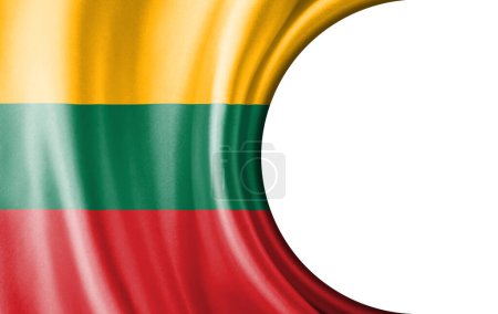 Photo for Abstract illustration, Lithuania flag with a semi-circular area White background for text or images. - Royalty Free Image
