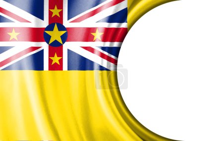 Photo for Abstract illustration, Niue flag with a semi-circular area White background for text or images. - Royalty Free Image