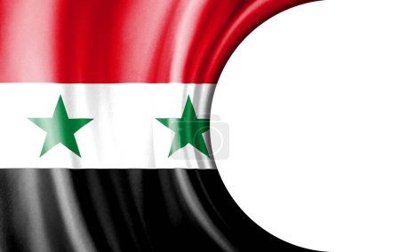 Photo for Abstract illustration, Syria flag with a semi-circular area White background for text or images. - Royalty Free Image