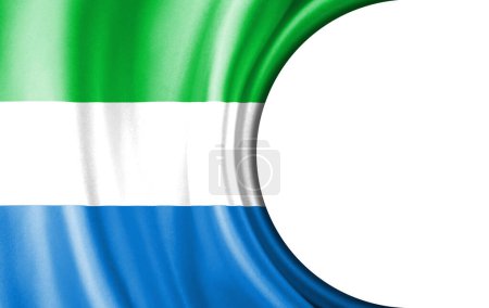 Photo for Abstract illustration, Sierra Leone flag with a semi-circular area White background for text or images. - Royalty Free Image