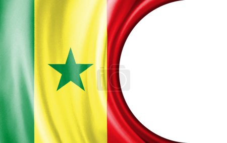 Photo for Abstract illustration, Senegal flag with a semi-circular area White background for text or images. - Royalty Free Image