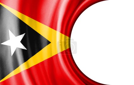 Photo for Abstract illustration, East Timor flag with a semi-circular area White background for text or images. - Royalty Free Image