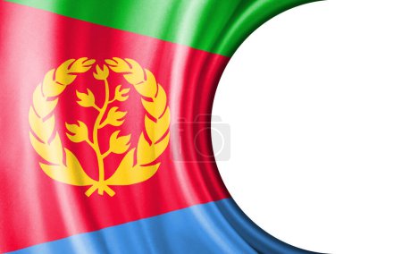 Photo for Abstract illustration, Eritrea flag with a semi-circular area White background for text or images. - Royalty Free Image